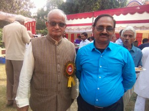 Dr Devendra Kumar Tiwari with Advocate Satish Chandra Upadhyay, President, Gita Mission For Cosmic Well- Being! 